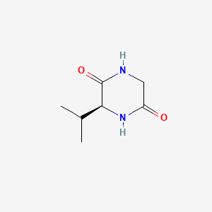 Chemical structure of (S)-3-Isopropyl-2,5-piperazinedione
