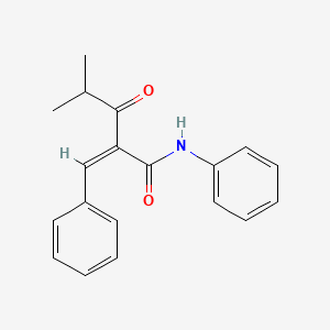 Chemical structure of 2-Isobutyryl-N,3-Diphenylacrylamide