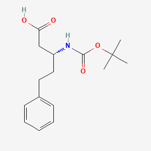 Chemical structure of (R)-3-(Boc-amino)-5-phenylpentanoic acid