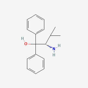Chemical structure of (S)-(-)-2-Amino-3-methyl-1,1-diphenyl-1-butanol