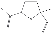 Chemical structure of 2-Isopropenyl-5-methyl-5-vinyltetrahydrofuran (mixture of isomers)
