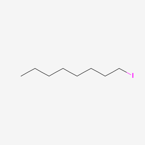 Chemical structure of 1-Iodooctane (stabilized with Copper chip)