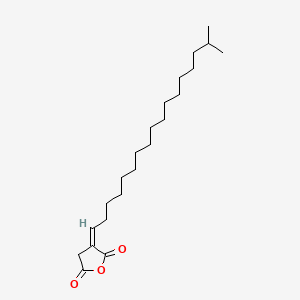 Chemical structure of Isooctadecenylsuccinic Anhydride (mixture of branched chain isomers)