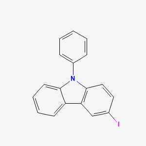 Chemical structure of 3-Iodo-9-phenylcarbazole
