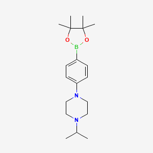 Chemical structure of 4-(4-Isopropylpiperizinyl)phenylboronic acid, pinacol ester