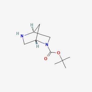 Chemical structure of (1S,4S)-(-)-2-Boc-2,5-diazabicyclo[2.2.1]heptane
