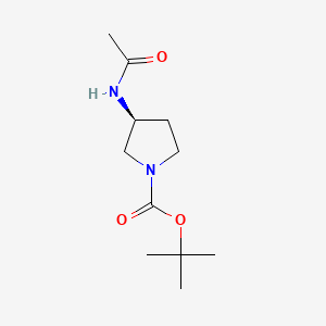 Chemical structure of (S)-(-)-1-Boc-3-acetamidopyrrolidine
