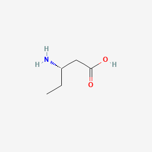 Chemical structure of (S)-3-Aminopentanoic acid