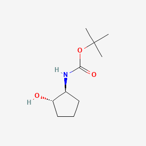 Chemical structure of (1S,2S)-trans-N-Boc-2-aminocyclopentanol