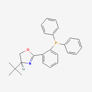Chemical structure of (S)-4-tert-Butyl-2-[2-(diphenylphosphino)phenyl]-2-oxazoline