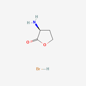 Chemical structure of (S)-(-)-α-Amino-γ-butyrolactone hydrobromide