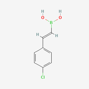 Chemical structure of trans-2-(4-Chlorophenyl)vinylboronic acid