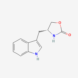 Chemical structure of (R)-(-)-4-(1H-Indol-3-ylmethyl)-2-oxazolidinone