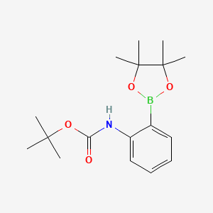 Chemical structure of 2-(N-Boc-amino)phenylboronic acid pinacol ester