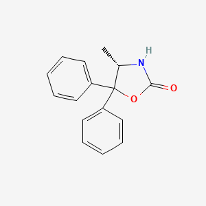 Chemical structure of (S)-(-)-5,5-Diphenyl-4-methyl-2-oxazolidinone