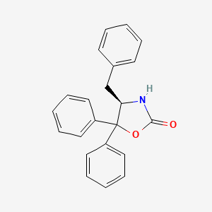 Chemical structure of (R)-(+)-5,5-Diphenyl-4-benzyl-2-oxazolidinone