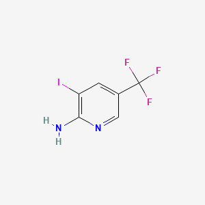 Chemical structure of 3-Iodo-5-(trifluoromethyl)pyridin-2-amine