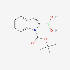 Chemical structure of N-Boc-indole-2-boronic acid
