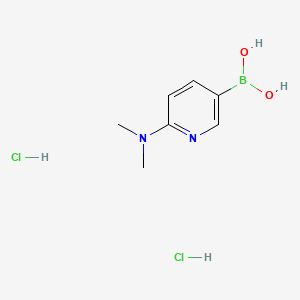 Chemical structure of 2-(N,N-Dimethylamino)pyridine-5-boronic acid dihydrochloride