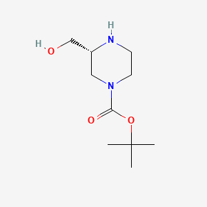 Chemical structure of (R)-1-BOC-3-(Hydroxymethyl)piperazine