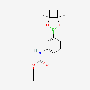 Chemical structure of 3-(N-Boc-amino)phenylboronic acid pinacol ester