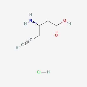 Chemical structure of (S)-3-Amino-5-hexynoic acid hydrochloride