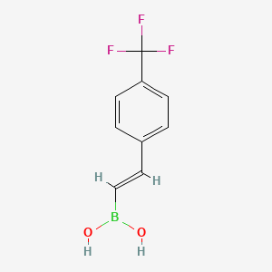 Chemical structure of trans-2-[4-(Trifluoromethyl)phenyl]vinylboronic acid