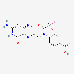 Chemical structure of N10-(Trifluoroacetyl)pteroic acid