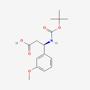 Chemical structure of (R)-3-(Boc-amino)-3-(3-methoxyphenyl)propionic acid