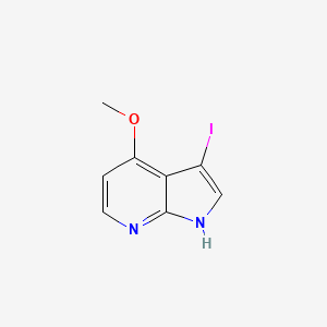 Chemical structure of 3-iodo-4-methoxy-1H-pyrrolo[2,3-b]pyridine