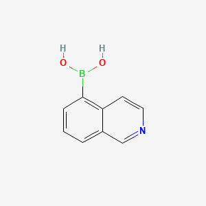 Chemical structure of Isoquinoline-5-boronic acid(contains varying amounts of Anhydride)