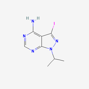 Chemical structure of 3-Iodo-1-isopropyl-1H-pyrazolo[3,4-d]pyrimidin-4-amine