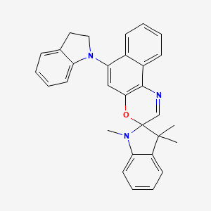 Chemical structure of 6'-(Indolin-1-yl)-1,3,3-trimethylspiro[indoline-2,3'-naphtho[2,1-b][1,4]oxazine]
