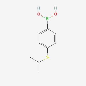 Chemical structure of 4-(Isopropylthio)benzeneboronic acid(contains varying amounts of Anhydride)