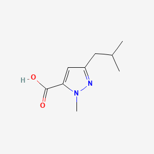 Chemical structure of 5-Isobutyl-2-methyl-2H-pyrazole-3-carboxylic acid