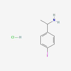 Chemical structure of 1-(4-Iodophenyl)ethan-1-amine hydrochloride