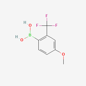 Chemical structure of 4-Methoxy-2-(trifluoromethyl)phenylboronic acid