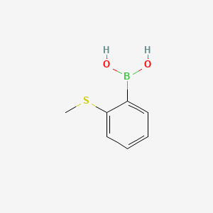 Chemical structure of 2-(Methylthio)phenylboronic Acid (contains varying amounts of Anhydride)