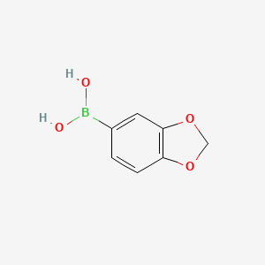 Chemical structure of (2H-1,3-benzodioxol-5-yl)boronic acid