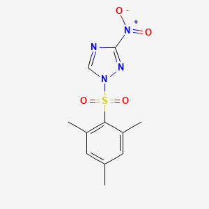 Chemical structure of 1-(Mesitylene-2-sulfonyl)-3-nitro-1,2,4-triazole