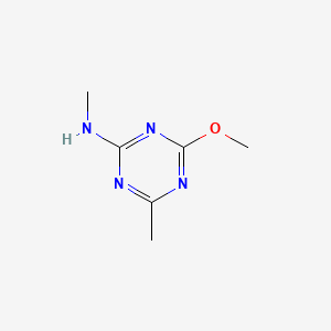 Chemical structure of 1,3,5-Triazin-2-amine, 4-methoxy-N,6-dimethyl-