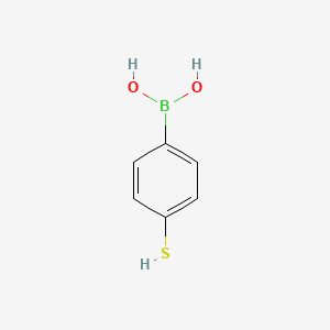 Chemical structure of 4-Mercaptophenylboronic acid