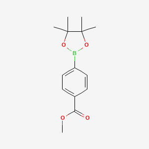Chemical structure of 4-Methoxycarbonylphenylboronic acid pinacol ester