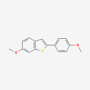 Chemical structure of 6-Methoxy-2-(4-methoxyphenyl)benzo[b]thiophene