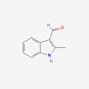 Chemical structure of 3-Formyl-2-methylindole