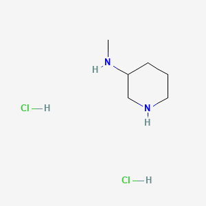 Chemical structure of 3-(Methylamino)piperidine Dihydrochloride