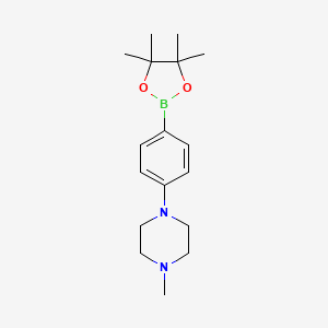 Chemical structure of 4-(4-Methyl-1-piperazinyl)benzeneboronic acid pinacol ester