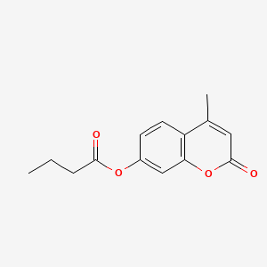 Chemical structure of 4-Methylumbelliferyl butyrate