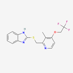 Chemical structure of 2-[3-Methyl-4-(2,2,2-trifluoroethoxy)-2-pyridylmethylthio]-1H-benzimidazole