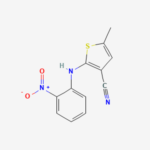 Chemical structure of 5-Methyl-2-(2-nitroanilino)-3-thiophenecarbonitrile